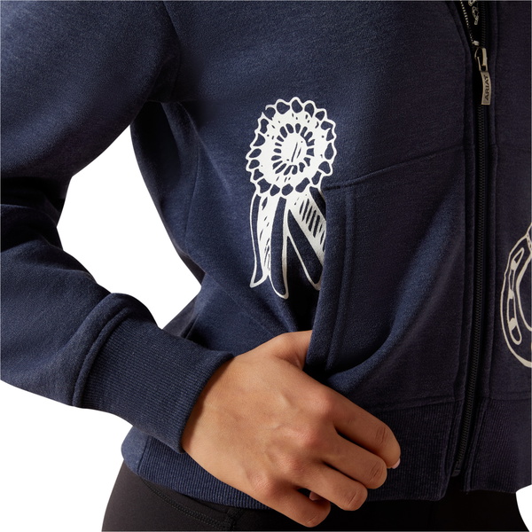 2025 Ariat Junior Spiffy Full Zip Sweatshirt 10062478 - Navy Heather
